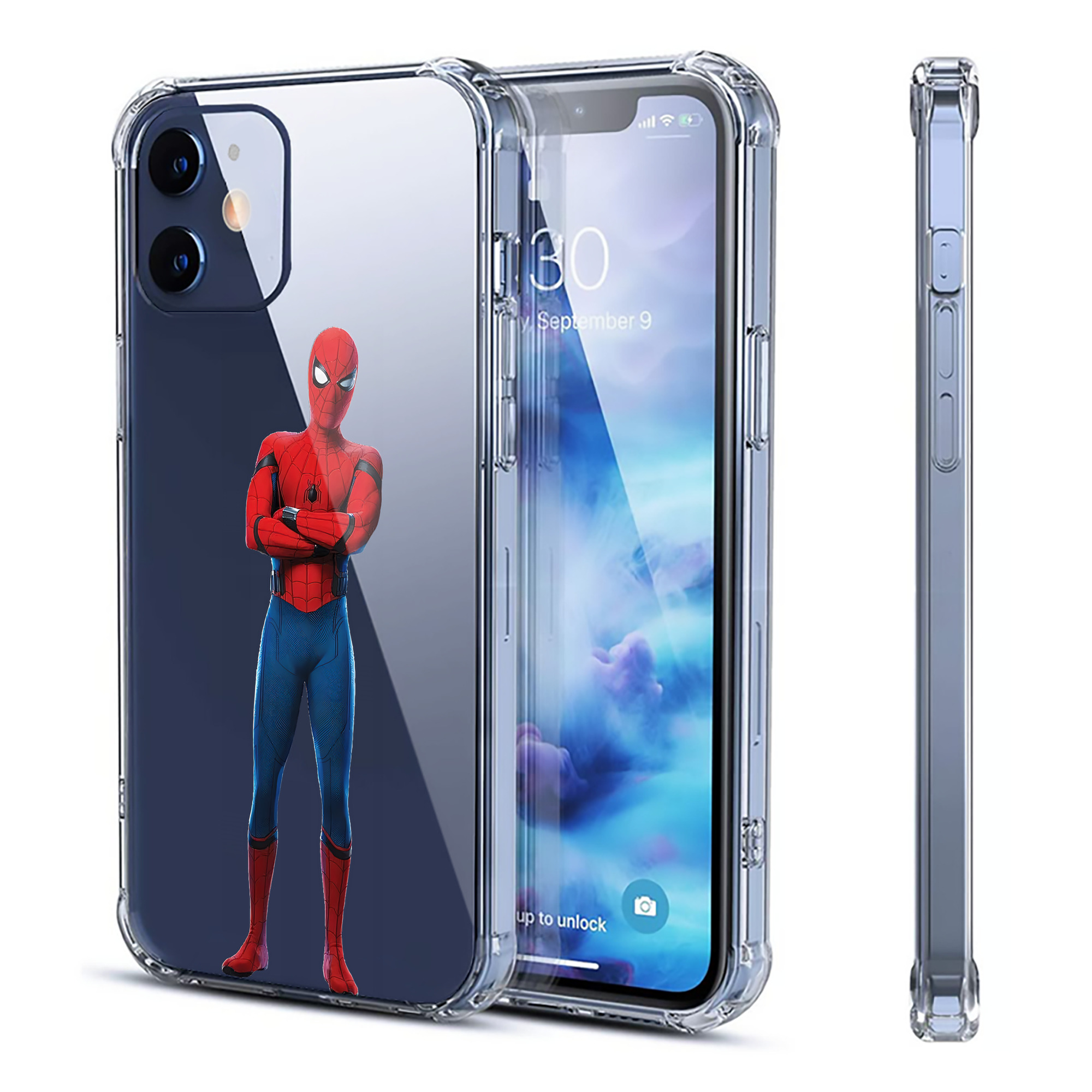 （画像用） Spider Man スパイダーマン 【iPhone 12シリーズ対応】透明スマホケース（クリアソフトケース）